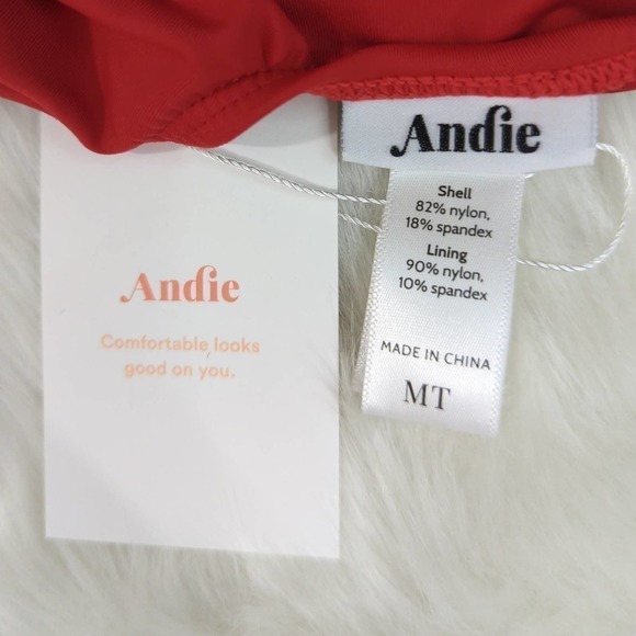 Andie Cherry Red CrissCross Back Lt Bali One Piece Bathing Suit | Medium Tall - Picture 6 of 8